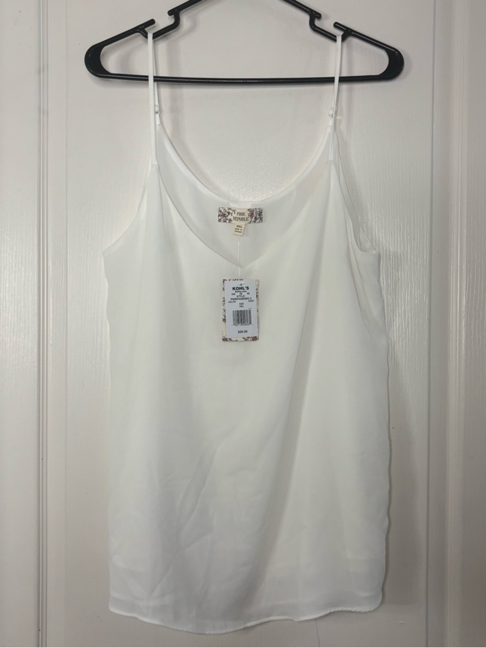 Pink Republic White V-Neck Spaghetti Strap Cami